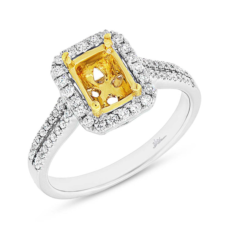 0.33ct 18k Two-tone Gold Diamond Semi-mount Ring