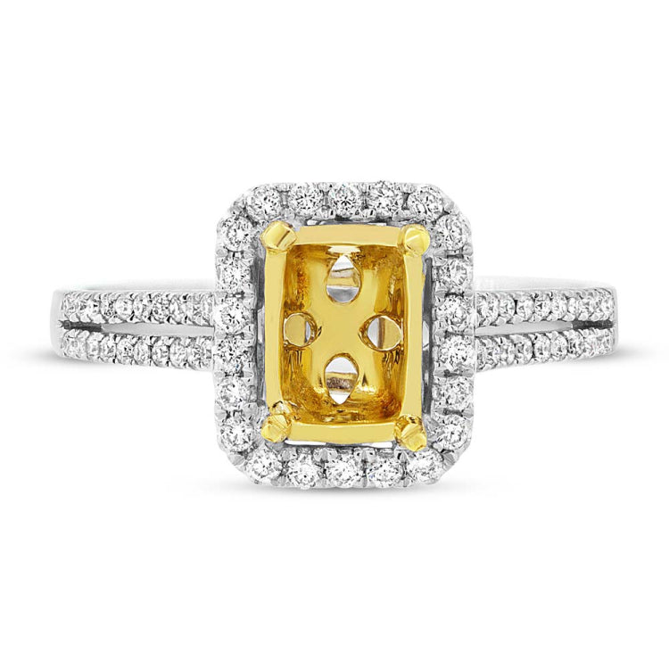 0.33ct 18k Two-tone Gold Diamond Semi-mount Ring
