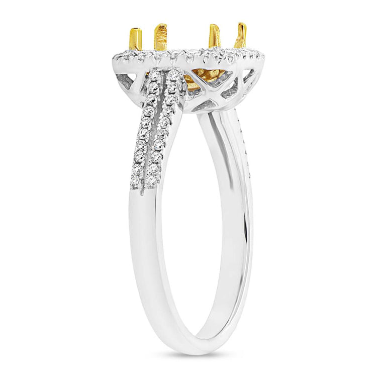 0.33ct 18k Two-tone Gold Diamond Semi-mount Ring