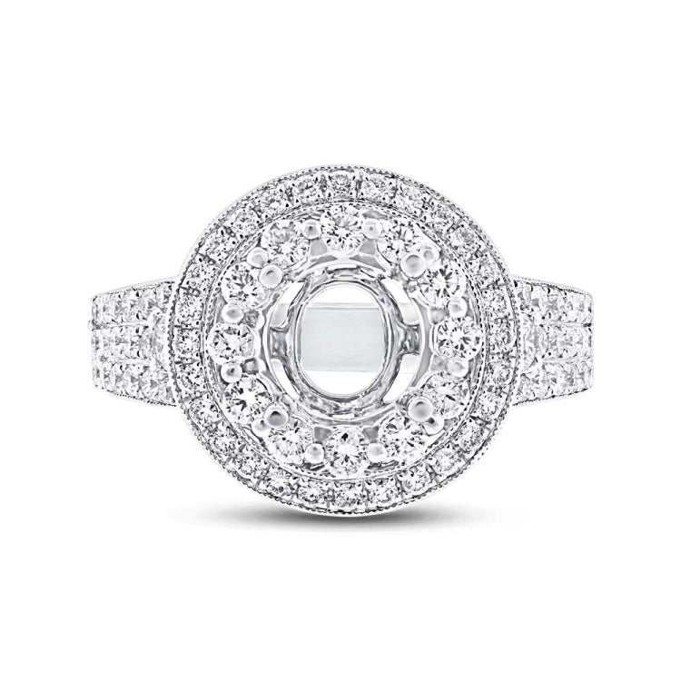 1.14ct 14k White Gold Diamond Semi-mount Ring