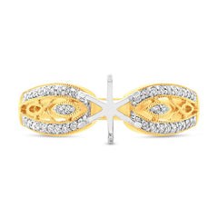 0.20ct 14k Yellow Gold Diamond Semi-mount Ring for 1.00ct Center