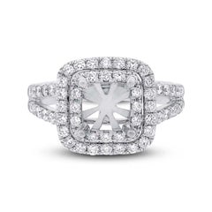 0.93ct 14k White Gold Diamond Semi-mount Ring Size 6.25