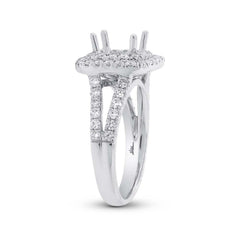 0.93ct 14k White Gold Diamond Semi-mount Ring Size 6.25