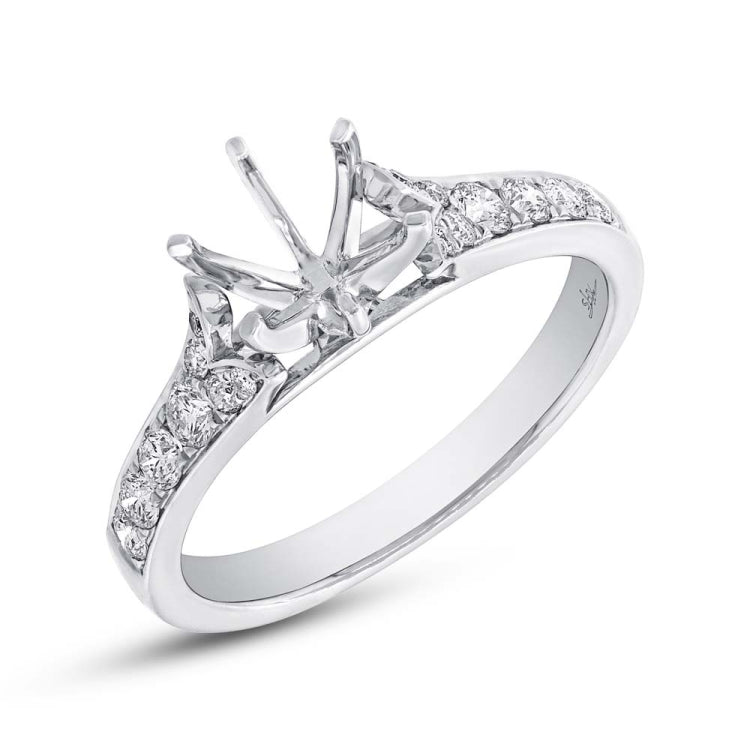 0.36ct 18k White Gold Diamond Semi-mount Ring Size 6