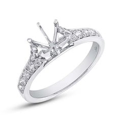 0.36ct 18k White Gold Diamond Semi-mount Ring Size 6