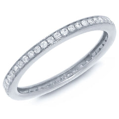 0.28ct 14k White Gold Diamond Eternity Band Size 6.5