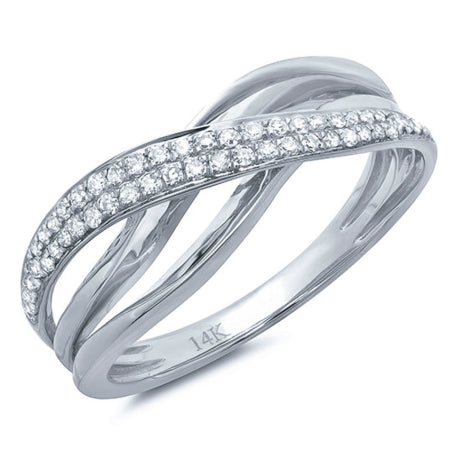 0.22ct 14k White Gold Diamond Bridge Ring Size 6.25