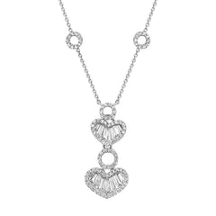 1.05ct 14k White Gold Diamond Heart Necklace