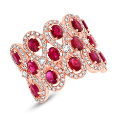 0.92ct Diamond & 2.65ct Ruby 14k Rose Gold Ring