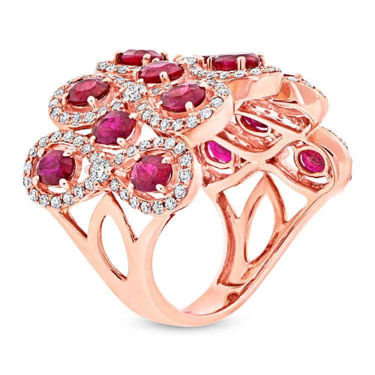 0.92ct Diamond & 2.65ct Ruby 14k Rose Gold Ring