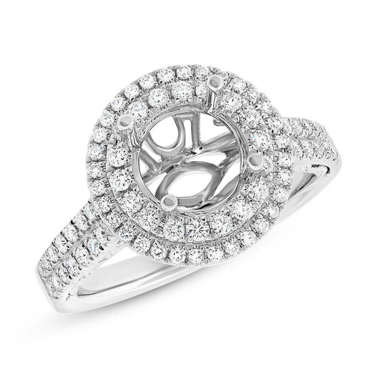0.65ct 14k White Gold Diamond Semi-mount Ring