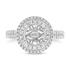 0.65ct 14k White Gold Diamond Semi-mount Ring