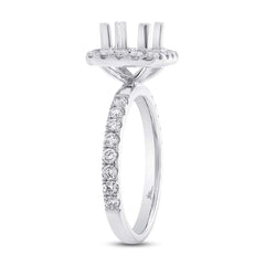 1.00ct 14k White Gold Diamond Semi-mount Ring for 6.5x6mm Center