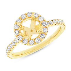 0.64ct 14k Yellow Gold Diamond Semi-mount Ring