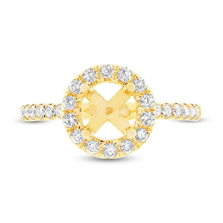 0.64ct 14k Yellow Gold Diamond Semi-mount Ring