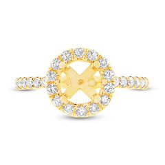 0.64ct 14k Yellow Gold Diamond Semi-mount Ring