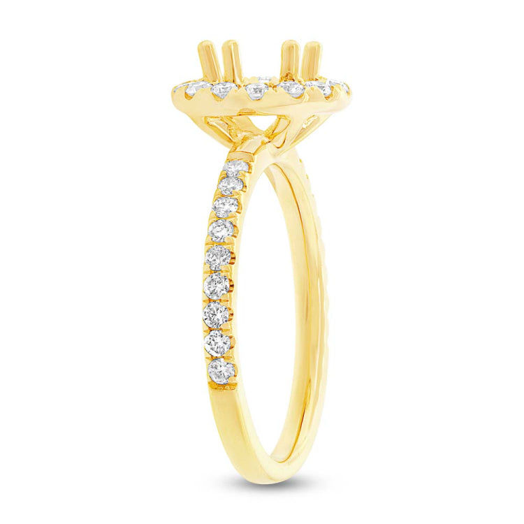 0.64ct 14k Yellow Gold Diamond Semi-mount Ring