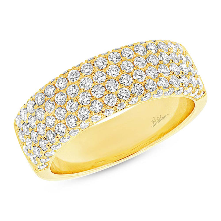 1.32ct 14k Yellow Gold Diamond Lady's Pave Band