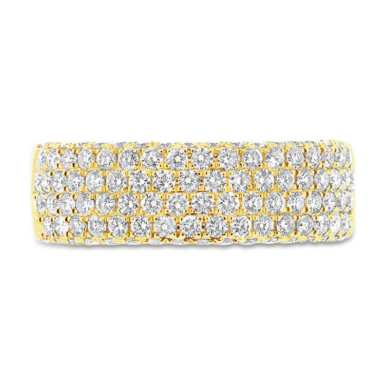 1.32ct 14k Yellow Gold Diamond Lady's Pave Band