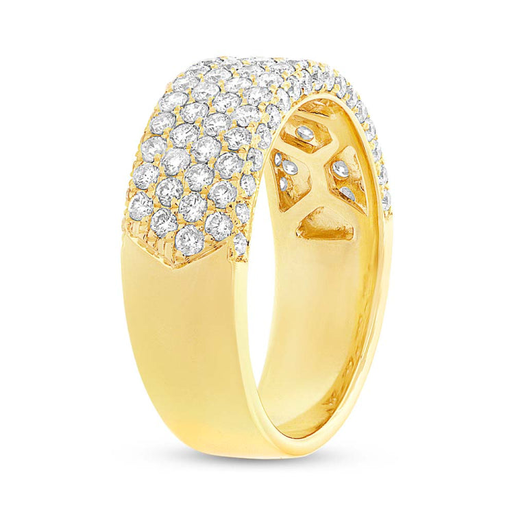 1.32ct 14k Yellow Gold Diamond Lady's Pave Band