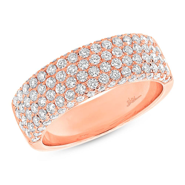 1.32ct 14k Rose Gold Diamond Lady's Pave Band