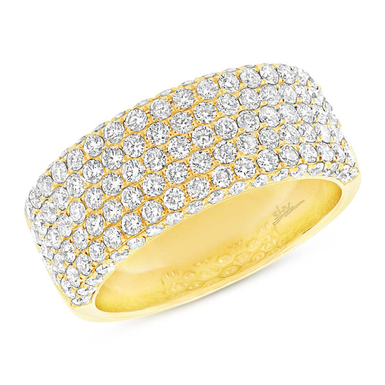 1.63ct 14k Yellow Gold Diamond Lady's Pave Band