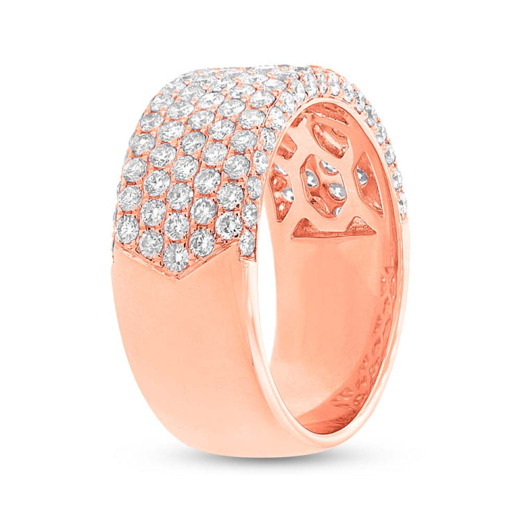 1.63ct 14k Rose Gold Diamond Lady's Pave Band