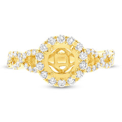0.60ct 14k Yellow Gold Diamond Semi-mount Ring for 1.00ct Center