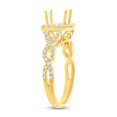 0.60ct 14k Yellow Gold Diamond Semi-mount Ring for 1.00ct Center