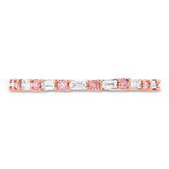 0.82ct 14k Two-tone Rose Gold Natural Pink Diamond Eternity Band Size 7.5