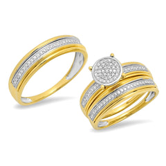0.34ct 14k Yellow Gold Diamond Trio Set Pave