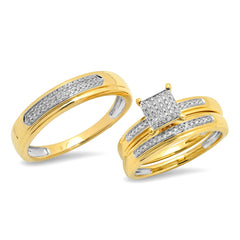 0.20ct 14k Yellow Gold Diamond Trio Set