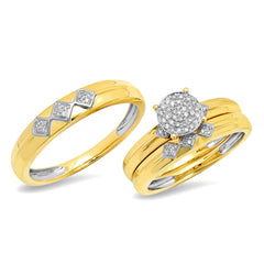 0.17ct 14k Yellow Gold Diamond Trio Set