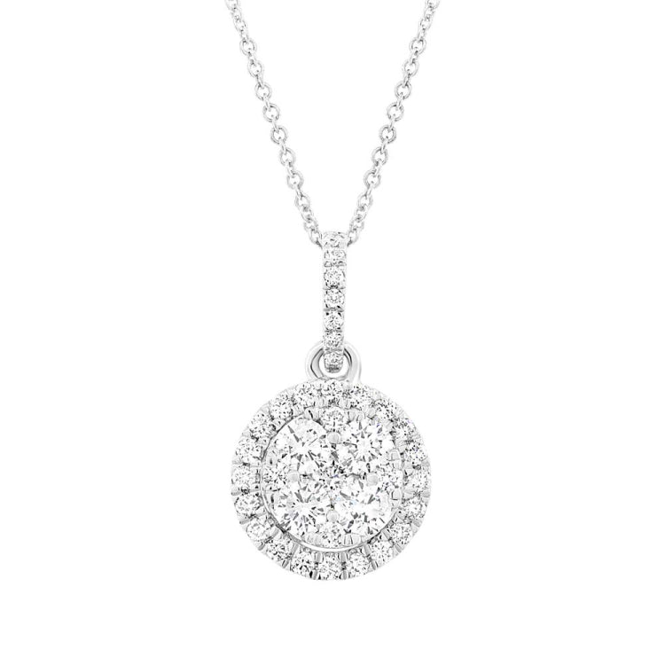 0.50ct 14k White Gold Diamond Cluster Pendant