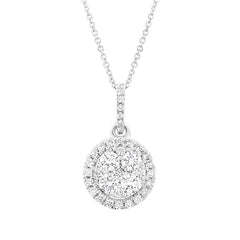 0.50ct 14k White Gold Diamond Cluster Pendant