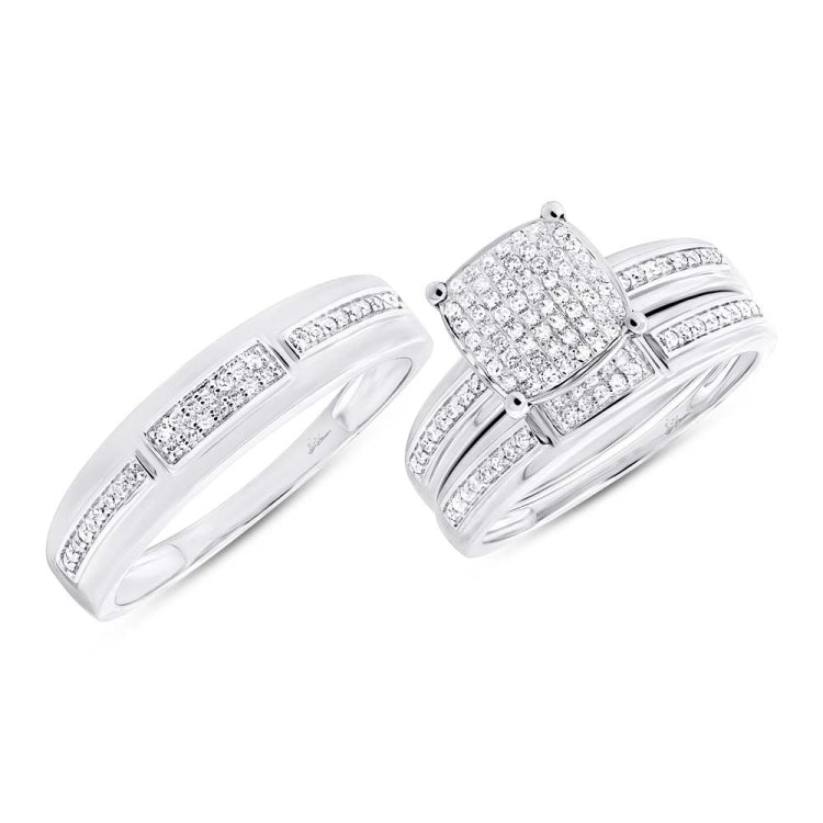 0.41ct 14k White Gold Diamond Trio Set Pave