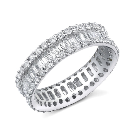 2.80ct 14k White Gold Diamond Eternity Band Size 5