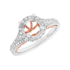 0.46ct 14k Two-tone Rose Gold Diamond Semi-mount Ring