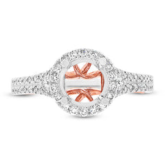 0.46ct 14k Two-tone Rose Gold Diamond Semi-mount Ring