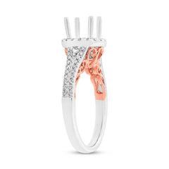 0.46ct 14k Two-tone Rose Gold Diamond Semi-mount Ring