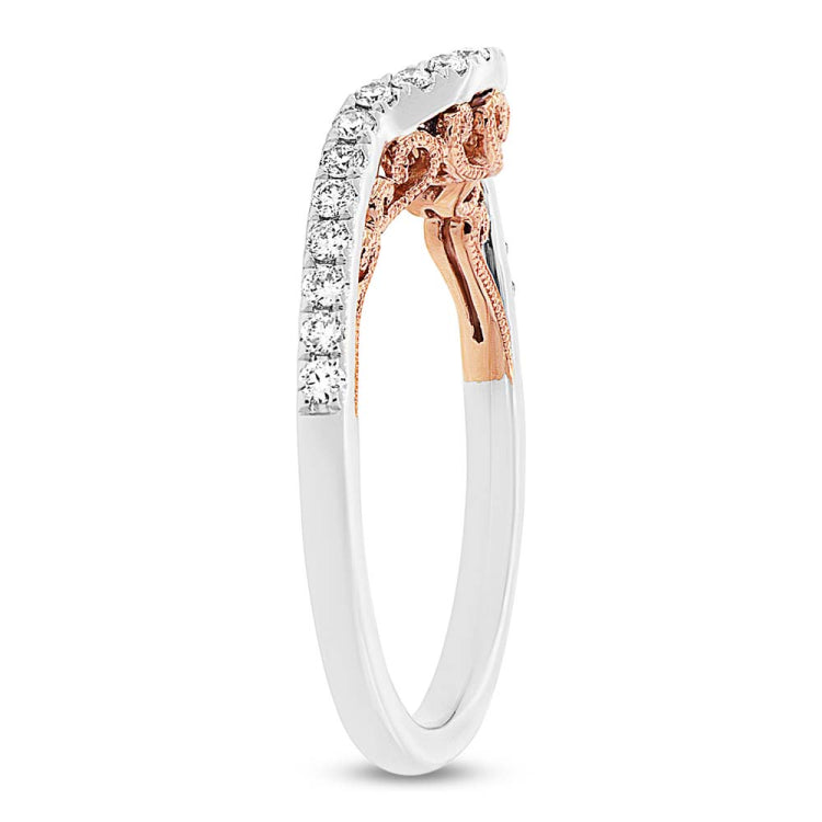 0.22ct 14k Two-tone Rose Gold Diamond Shadow Band