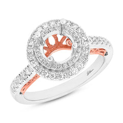 0.51ct 14k Two-tone Rose Gold Diamond Semi-mount Ring