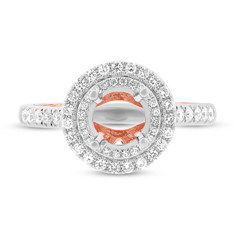 0.51ct 14k Two-tone Rose Gold Diamond Semi-mount Ring