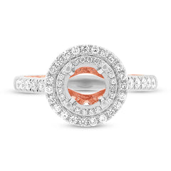 0.51ct 14k Two-tone Rose Gold Diamond Semi-mount Ring