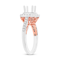0.51ct 14k Two-tone Rose Gold Diamond Semi-mount Ring