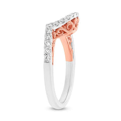 0.32ct 14k Two-tone Rose Gold Diamond Shadow Band
