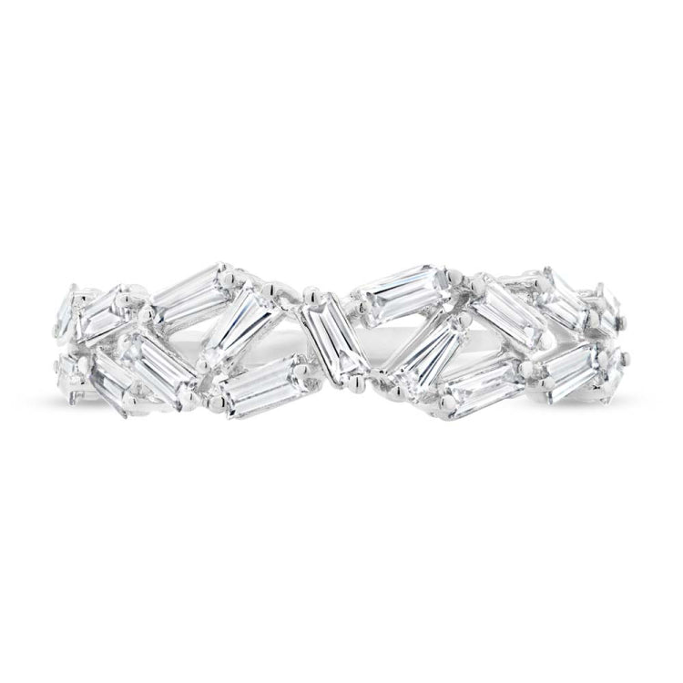 0.61ct 14k White Gold Diamond Baguette Lady's Band