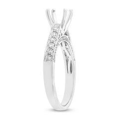 0.41ct 14k White Gold Diamond Semi-mount Ring for 1.00ct Center