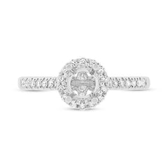 0.27ct 18k White Gold Diamond Semi-mount Ring for 0.50ct Center