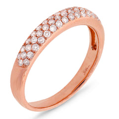 0.38ct 14k Rose Gold Diamond Lady's Pave Band Size 6.5
